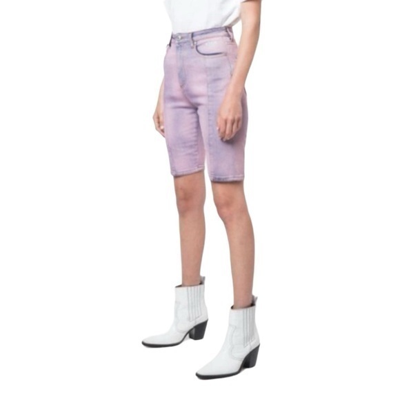Msgm Jeans-Shorts Batikmuster - Lila In Purple